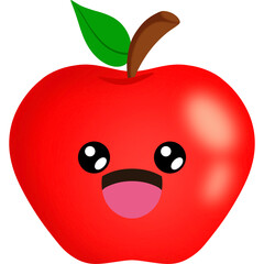 Apple Excited Face Cartoon