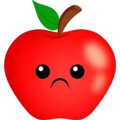 Apple Sad Face Cartoon