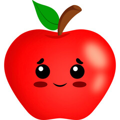 Apple Shy Face Cartoon