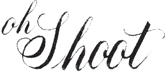 OH SHOOT cursive brush lettering