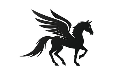 pegasus silhouette on white background