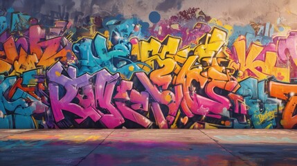 Colorful graffiti wall background