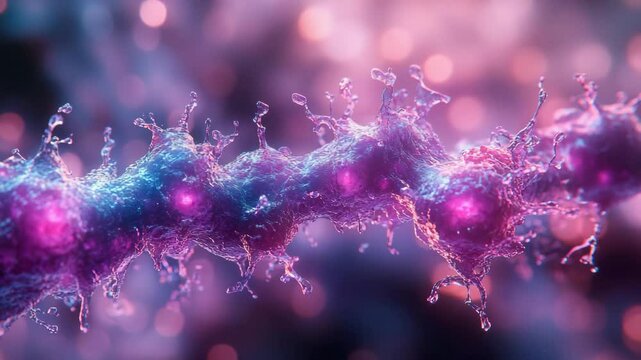 A close up view of the structure of a human cell