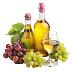 Wine Grapes White Wine Bottles Drink isolated on transparent background