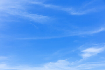 Fantastic soft white clouds against blue sky and copy space horizontal shape. Web banner.Website...