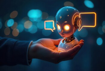Ai chatbot support virtual assistant technology concept

