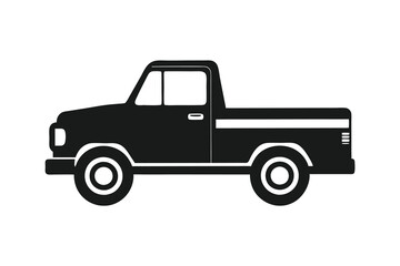 pickup silhouette on white background