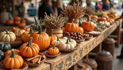 Autumn Harvest Market: Pumpkins and Fall Decor