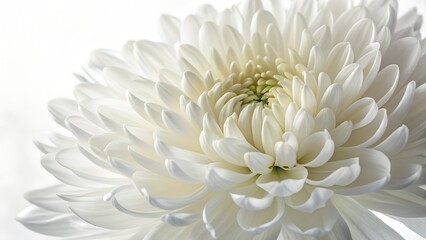 Exquisite Close-Up of a White Chrysanthemum Flower with Detailed Petals for Floral and Elegant Graphic Design Inspirations
