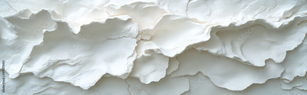 Poster white clay surface with undulating texture and natural shrinkage lines