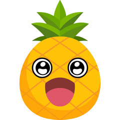 Pineapple Excited Face Cartoon