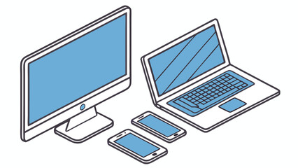 Modern devices desktop laptop smartphones technology