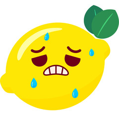 Lemon Nervous Face Cartoon