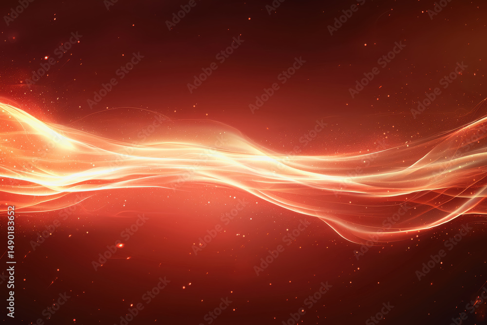 Wall mural rich red background adorned with a beautiful gold swirl creating a captivating contrast in a glowing