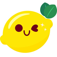 Lemon Wink Face Cartoon