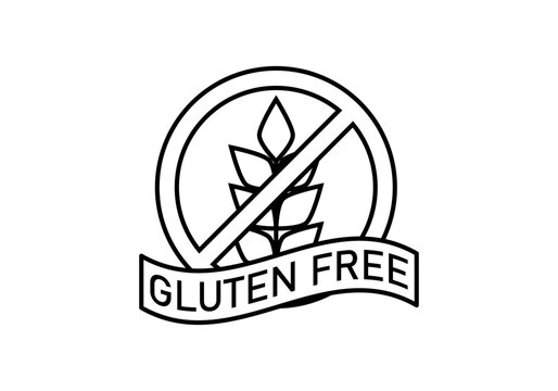 Icono negro de sin gluten con espiga