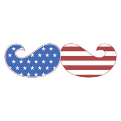 American Flag Mustache Vector Illustration Design