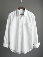 White-button-down-shirt-on-hanger-fashion-clothing-style-men's-women's