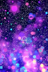 Colorful cosmic explosion with stars and lights in vibrant purple tones