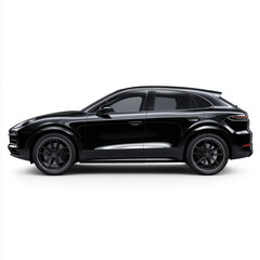 Obraz premium Sleek Black SUV Profile: A Stunning Modern Vehicle , isolated on white background png