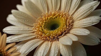 Cream-Colored Gerbera Daisy Close-Up A Stunning Floral Photograph,generative.ai
