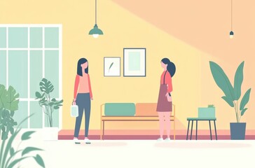 Concept of house cleaning and home care, two