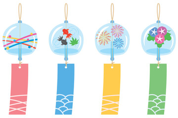 風鈴のイラスト素材セット