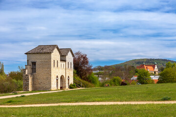 Fototapeta premium Nachbau des Nordtors eines römischen Kastells in Weissenburg, Bayern