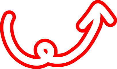 Rough Sketch Red Outline Arrow Drawing