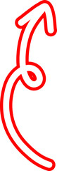 Scribbled Red Arrow Outline Clipart