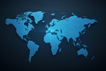 Fototapeta premium Detailed World Map Blue Grid Digital Design Global Network Technology Background Business International Connection Illustration Modern Graphic World Map Design Abstract Futuristic Technology 