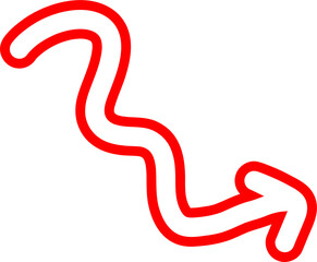 Freehand Red Arrow With Outline Effect