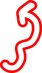 Hand Drawn Red Outline Arrow Design