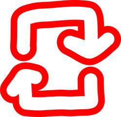 Red Outline Arrow Design Element