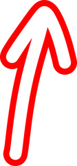 Obraz premium Hand Drawn Arrow In Red Outline Form