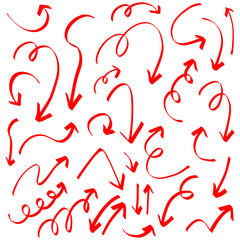 Hand Drawn Red Arrow Collection