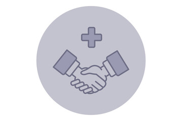 Two hands shaking in symbol of partnership within healthcare sector. Unity and collaboration, teamwork in healthcare initiatives concept