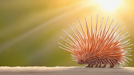 Fototapeta premium Unique close-up of porcupine hair follicle showcasing intricate details and textures found in nature's design