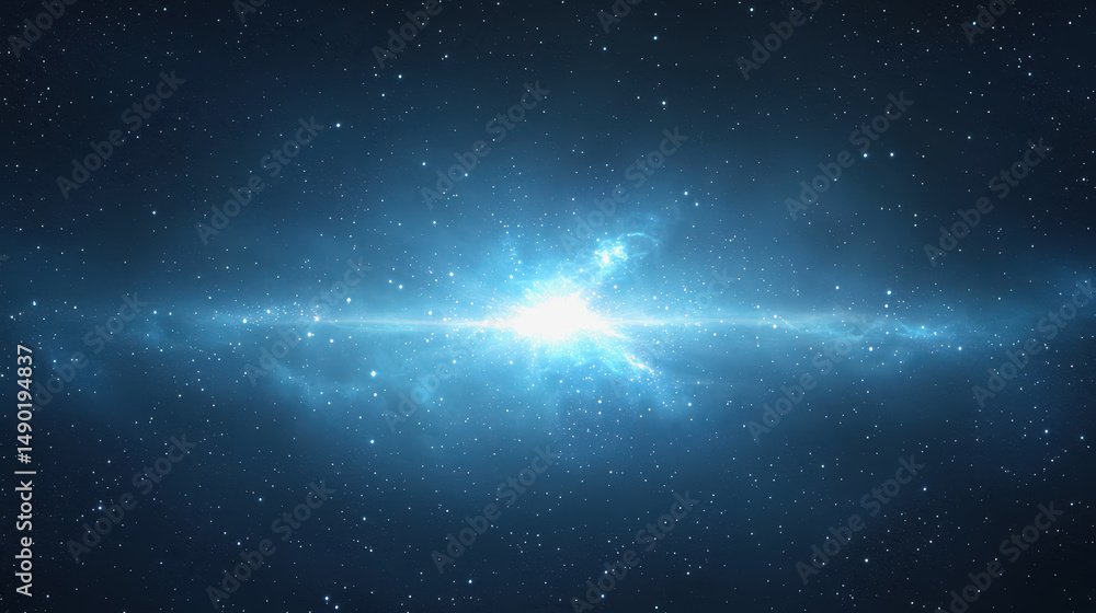 Poster breathtaking view of a colorful nebula in outer space with dazzling stars and cosmic dust creating a