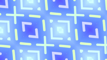 Playful Blue and Yellow Geometric Cross Pattern - Seamless Abstract Background for Children’s Products, Tech Ads, and UI Design
