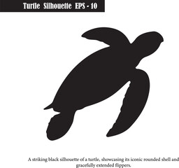 Turtle Silhouette Black Icon Wildlife Nature Art