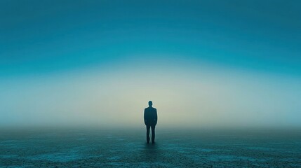 Solitary Figure in a Misty Landscape