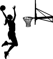 Basketball Action Silhouettes vector