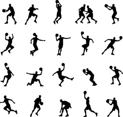 Basketball Action Silhouettes