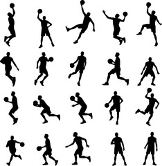 Basketball Action Silhouettes