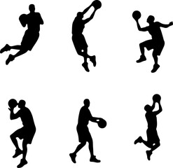 Basketball Action Silhouettes