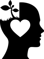 Human Brain Silhouette: Anatomy and Intellect vector