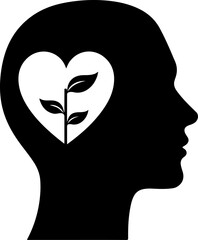 Human Brain Silhouette: Anatomy and Intellect vector