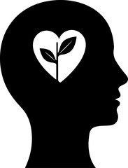 Human Brain Silhouette: Anatomy and Intellect vector