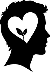 Human Brain Silhouette: Anatomy and Intellect vector